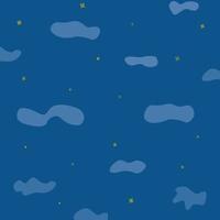 Night sky with stars and clouds blue background vector