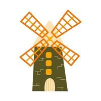 Old mill. Vector hand drawn single icon