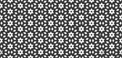 Seamless repeating pattern in boho style on dark background. Dirty grunge texture with star shape. Vector template. Ethnic monochrome wallpaper. Abstract geometric backdrop. Vintage decorative print