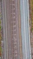 Aerial View of British City and Train Tracks video