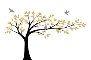 Tree Wall decoration Concept. Bird on branch wall decoration sticker design vector illustration