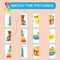 Game Pick Up Pictures, Children's Toys. Children's Educational Game. vector