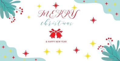 Merry Christmas Typography  Card design vector