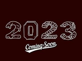 diseño de texto moderno 2023. 2023 celebraciones. el fondo del nuevo año 2023. feliz año nuevo veintitrés diseño de texto. cartel de feliz año nuevo 2023. el año nuevo veintitrés fondo. vector