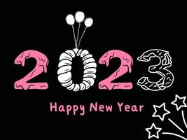 Modern 2023 text design. 2023 celebrations. The new year 2023 background. Happy New Year twenty twenty three text design. Happy new year 2023 banner. The new year twenty twenty three background. vector