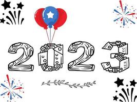 Modern 2023 text design. 2023 celebrations. The new year 2023 background. Happy New Year twenty twenty three text design. Happy new year 2023 banner. The new year twenty twenty three background. vector