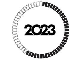 diseño de texto moderno 2023. 2023 celebraciones. el fondo del nuevo año 2023. feliz año nuevo veintitrés diseño de texto. cartel de feliz año nuevo 2023. el año nuevo veintitrés fondo. vector