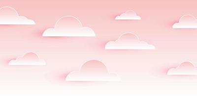 Sky and pink clouds background. vector illustration