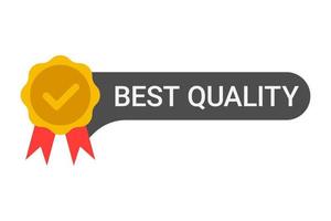 Best quality label with five stars and thumbs up vector