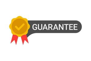 Guarantee label with five stars and thumbs up vector