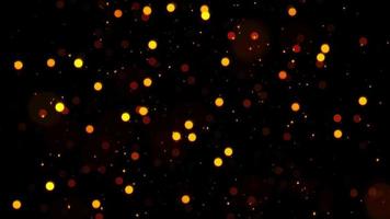 Abstract animation flickering glow orange dust particles video