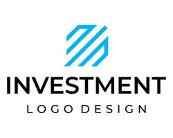 Simple shape investment business logo design. vector