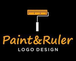 Simple shape brush roll painting logo design. vector