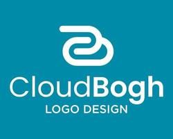 C and B letter monogram cloud logo design. vector