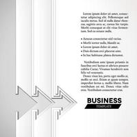 White arrows business template with cut paper layers and shadows vector