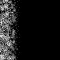 Rectangular frame with small snowflakes layered on the left vector