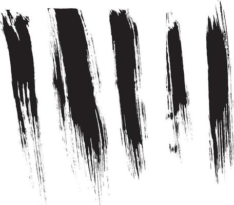 Black isolated ink brush strokes with messy drops