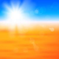 Background with shiny sun with flares over the autumn field vector