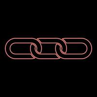 Neon chain links Interlock icon black color vector illustration flat style image red color vector illustration image flat style