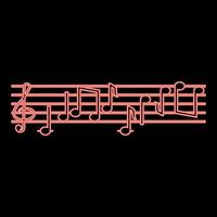 Neon note fret Notes icon black color vector illustration flat style image red color vector illustration image flat style