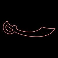 Neon pirate saber Cutlass red color vector illustration image flat style