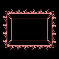 Neon picture frame icon black color vector illustration flat style image red color vector illustration image flat style
