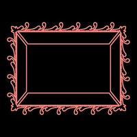 Neon picture frame icon black color vector illustration flat style image red color vector illustration image flat style