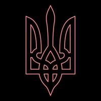 escudo de armas de neón de ucrania emblema del estado símbolo nacional ucraniano tridente icono color negro ilustración vectorial imagen de estilo plano color rojo ilustración vectorial imagen estilo plano vector