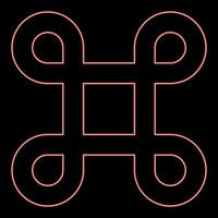 Neon sharp symbol Hashtag Label Tag red color vector illustration image flat style