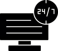 24 7 diseño de icono de vector de monitoreo