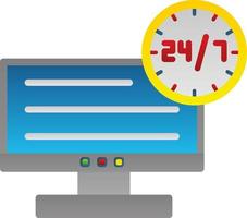 24 7 Monitoring Vector Icon Design