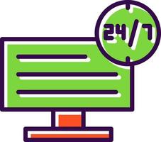 24 7 Monitoring Vector Icon Design