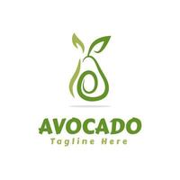 diseño de logotipo de ilustración de aguacate natural vector