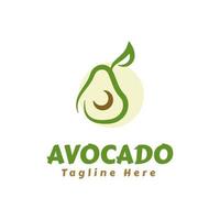 diseño de logotipo de ilustración de aguacate natural vector