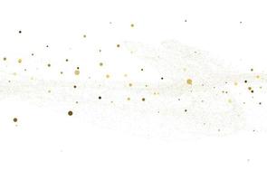 Gold dust, light gold glitter round confetti background. vector