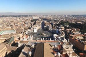 Italy, Rome, Vatican, St. Peter's Cathedral, top view of the square, main square, city panorama. photo