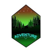 forest logo design vector illustration, outdoor adventure . Vector graphic for t shirt and other uses.