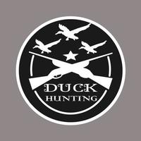 duck hunting logo with duck image vector