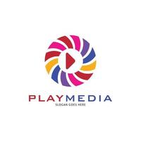 Play Media Icon Vector Logo Template Illustration Design