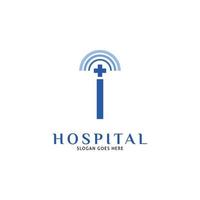 Initial Letter I Hospital Icon Vector Logo Template Illustration Design