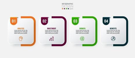 Infographic template business concept with step. vector