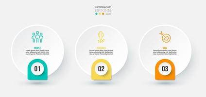 Infographic template business concept with step. vector