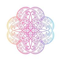Ethnic motif mandala, boho ornament colorful isolated on white background. Anti-stress therapy patterns. Weave design elements. Yoga. Vector illustration