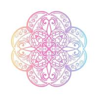 mandala de motivos étnicos, adorno boho colorido aislado sobre fondo blanco. patrones de terapia antiestrés. tejer elementos de diseño. yoga. ilustración vectorial vector