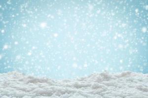 Empty white snow with snowfall winter nature Christmas background photo