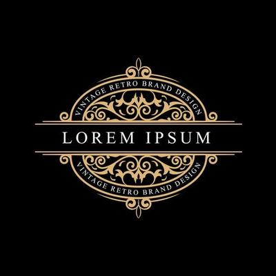 Luxury ornament logo templates vector objects for logotype or badge design. Trendy vintage royal ornament frames illustration.