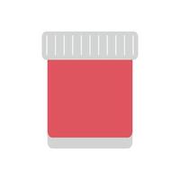 Flat vector painting tools in childish style. Hand drawn art supplies, closed jar with gouache paint