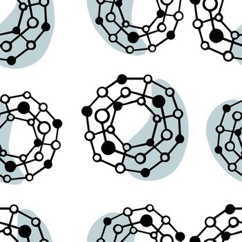 Seamless pattern Doodle Molecule or Connection Line Icon vector