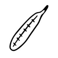 Vector icon of mercury thermometer in doodle style