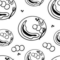 Seamless pattern Morning breakfast doodle hand drawn vector